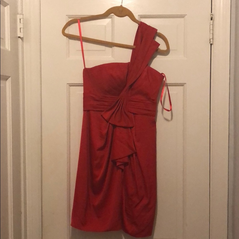 BCBG Red one shoulder dress